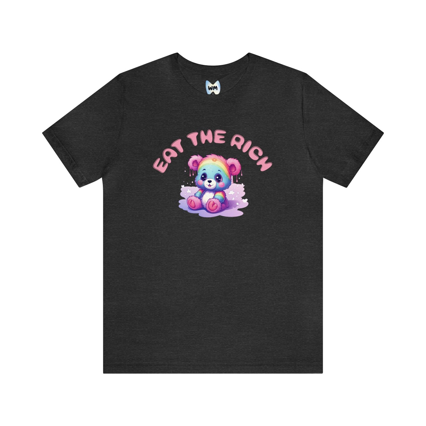 EAT THE RICH Tee, pink text