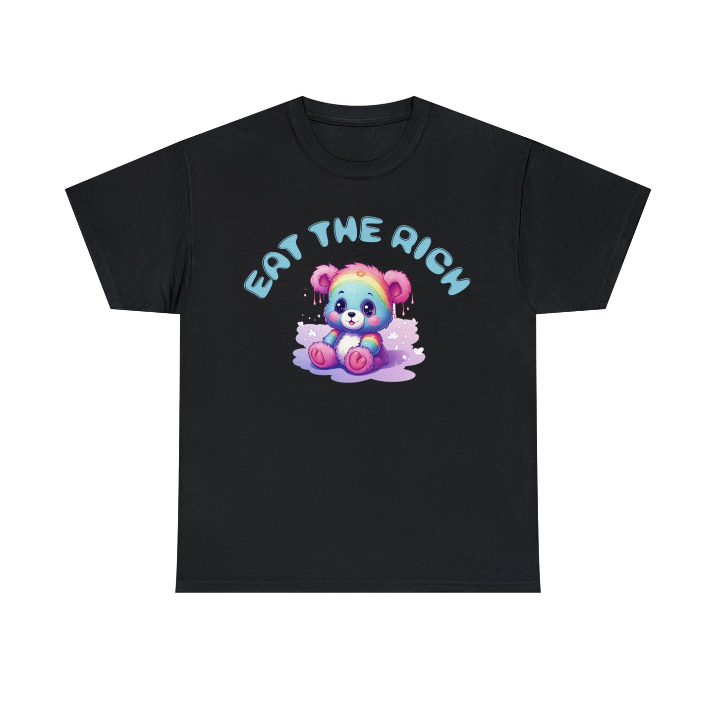 EAT THE RICH Tee, blue text