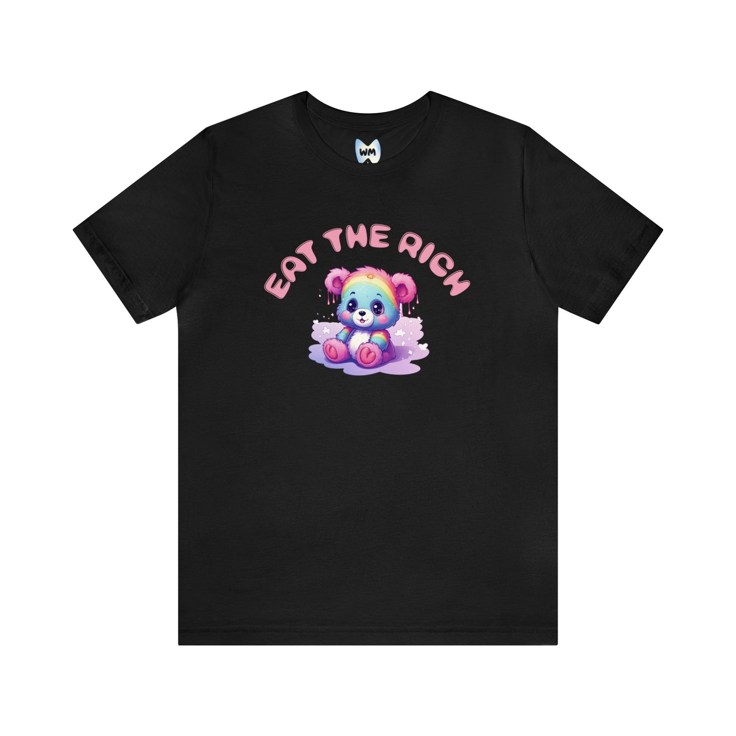 EAT THE RICH Tee, pink text