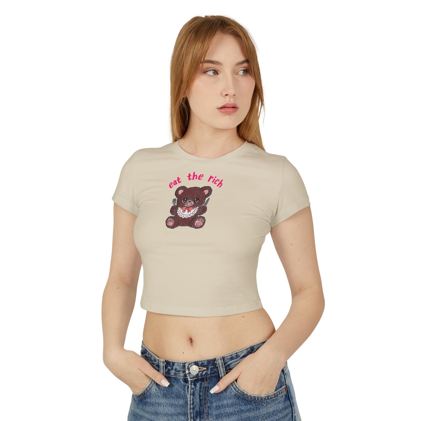 Teddy Bear x EAT THE RICH Cropped Tee