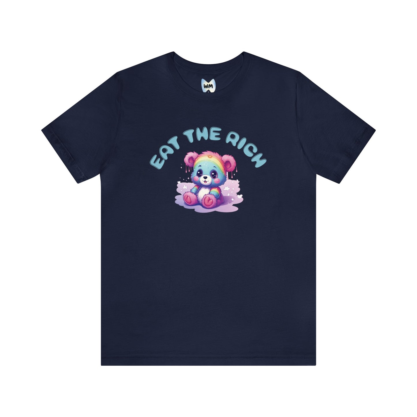 EAT THE RICH Tee, blue text