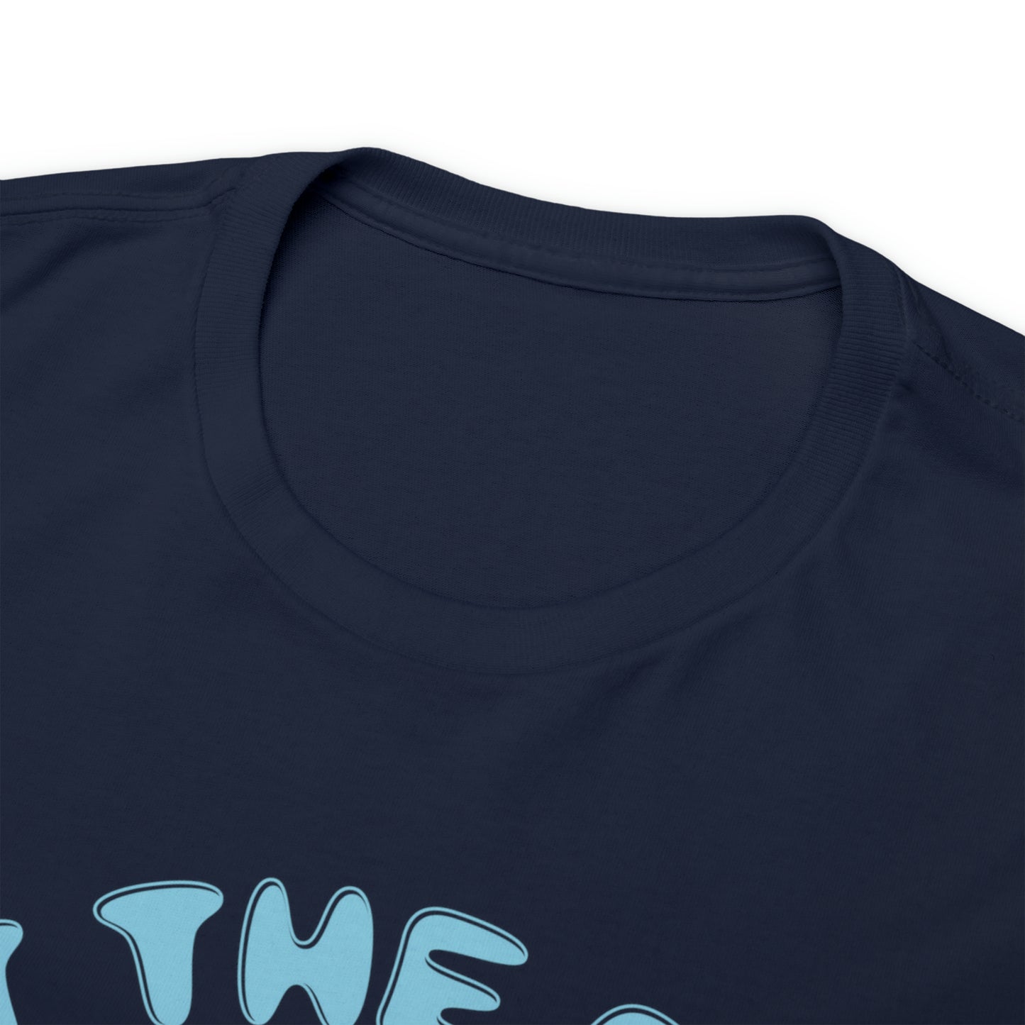 EAT THE RICH Tee, blue text