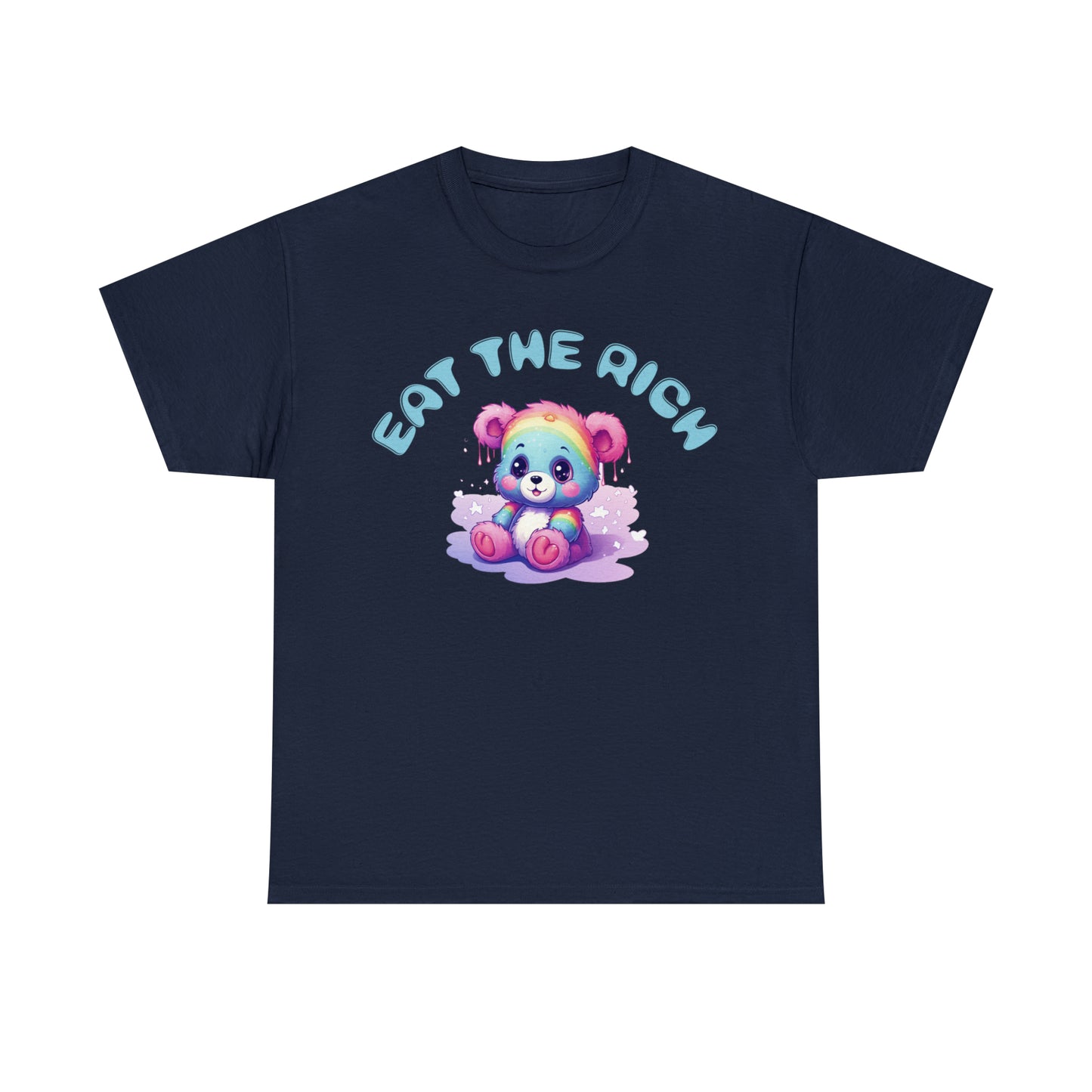 EAT THE RICH Tee, blue text