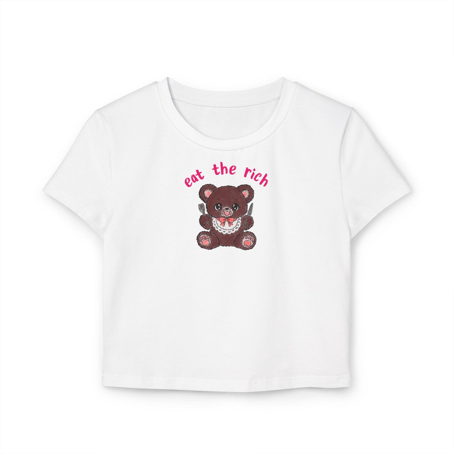 Teddy Bear x EAT THE RICH Cropped Tee