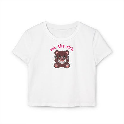 Teddy Bear x EAT THE RICH Cropped Tee