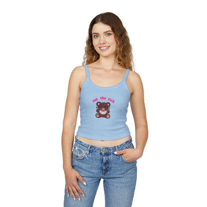 Teddy Bear x Eat the Rich Spaghetti Strap Tank Top