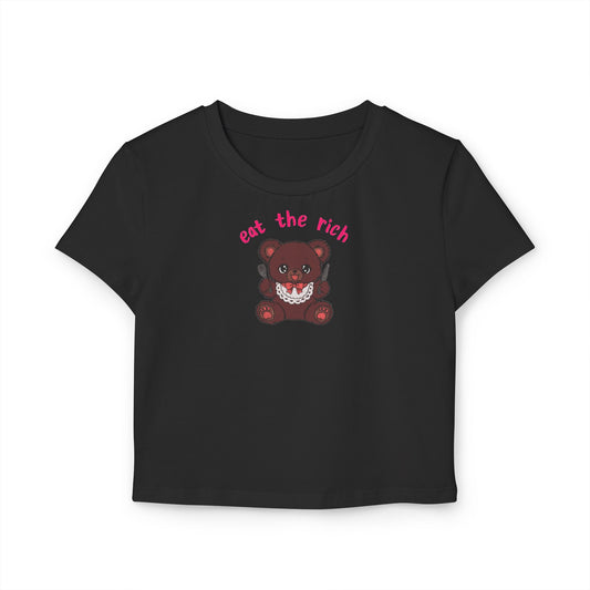 Teddy Bear x EAT THE RICH Cropped Tee