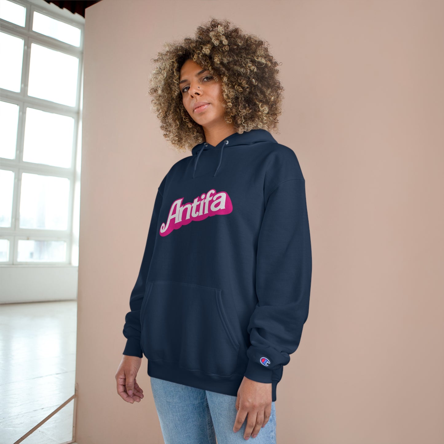 Barbie Antifa Champion Hooded Sweatshirt