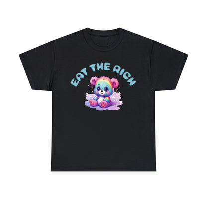 EAT THE RICH Tee, blue text