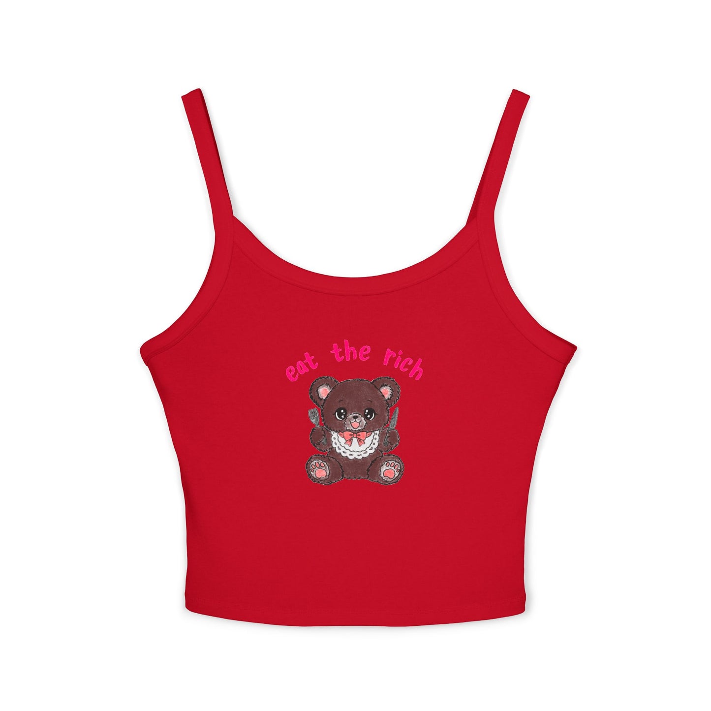 Teddy Bear x Eat the Rich Spaghetti Strap Tank Top