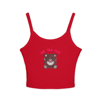 Teddy Bear x Eat the Rich Spaghetti Strap Tank Top