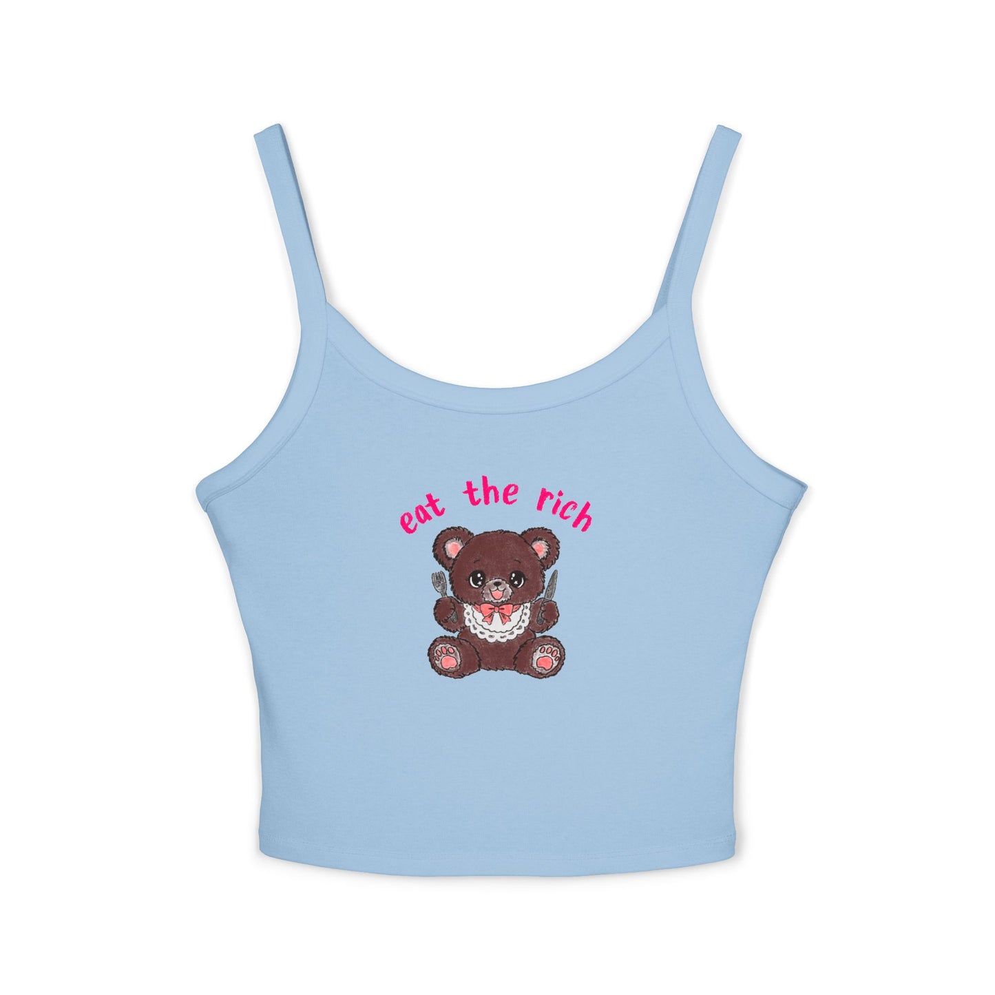 Teddy Bear x Eat the Rich Spaghetti Strap Tank Top