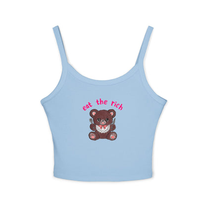 Teddy Bear x Eat the Rich Spaghetti Strap Tank Top