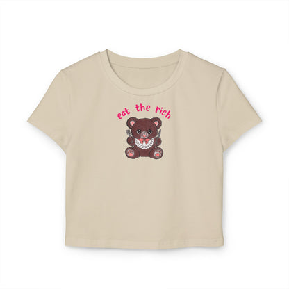 Teddy Bear x EAT THE RICH Cropped Tee