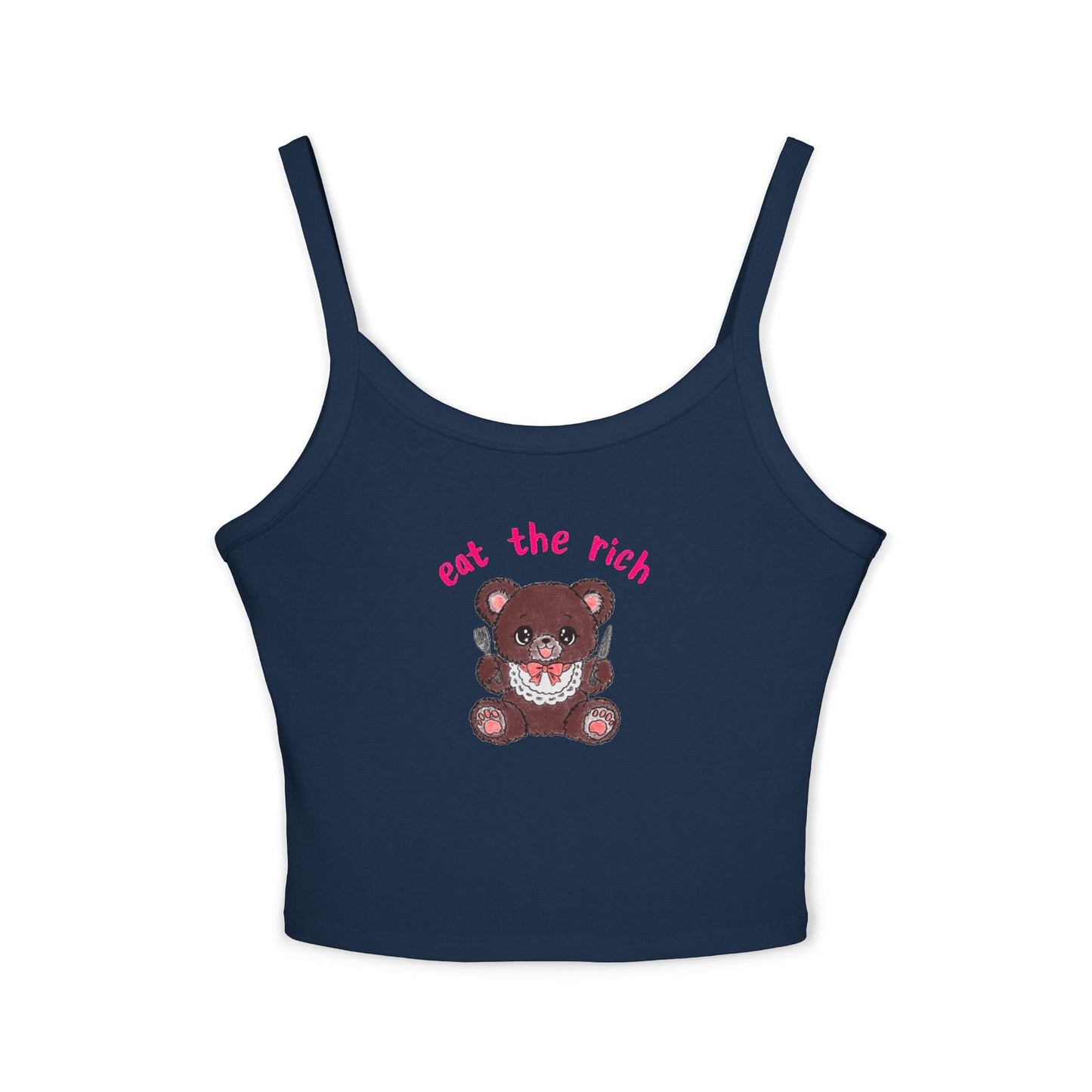Teddy Bear x Eat the Rich Spaghetti Strap Tank Top