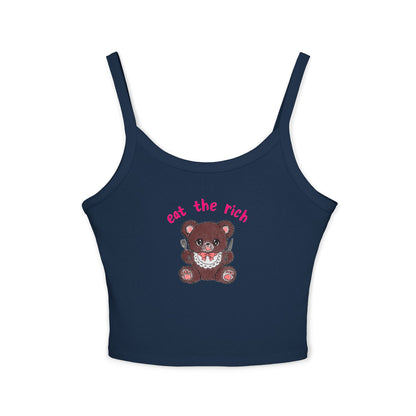 Teddy Bear x Eat the Rich Spaghetti Strap Tank Top