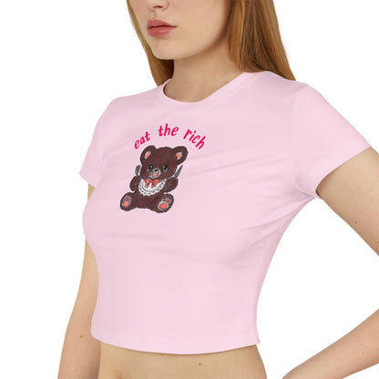 Teddy Bear x EAT THE RICH Cropped Tee