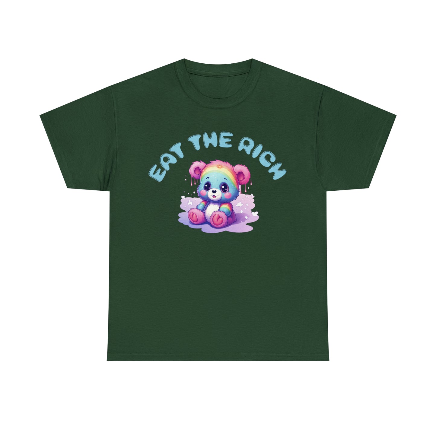 EAT THE RICH Tee, blue text