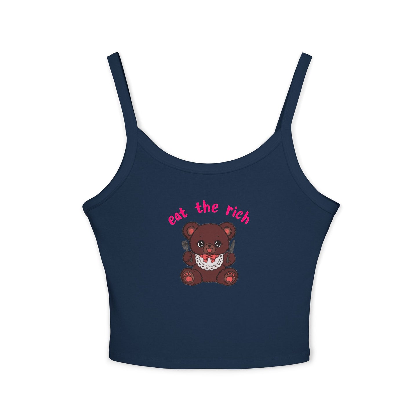 Teddy Bear x Eat the Rich Spaghetti Strap Tank Top