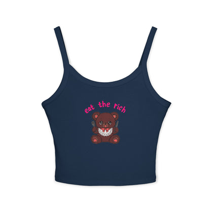 Teddy Bear x Eat the Rich Spaghetti Strap Tank Top