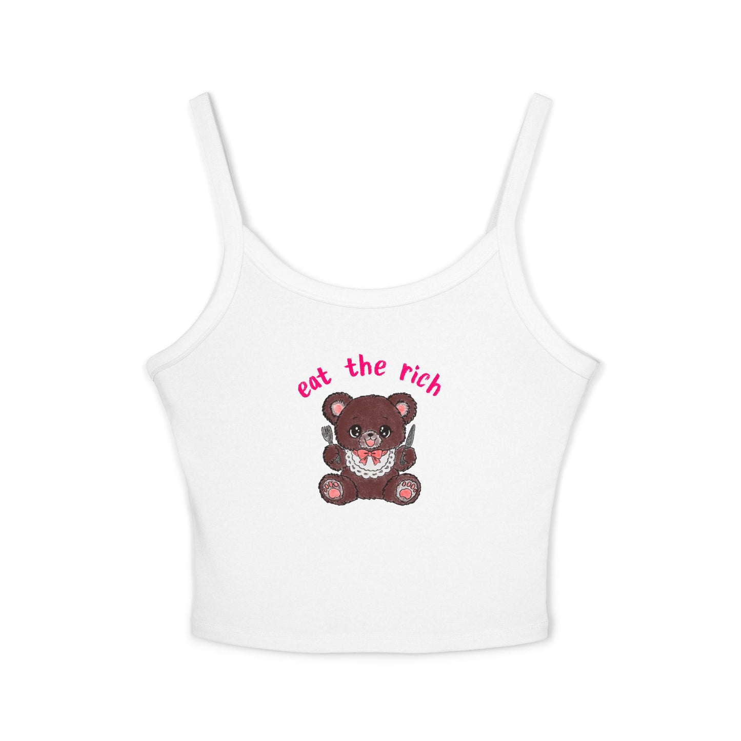 Teddy Bear x Eat the Rich Spaghetti Strap Tank Top