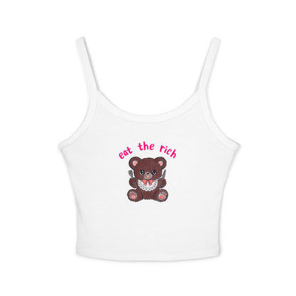 Teddy Bear x Eat the Rich Spaghetti Strap Tank Top