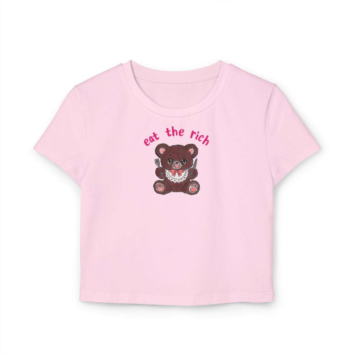 Teddy Bear x EAT THE RICH Cropped Tee