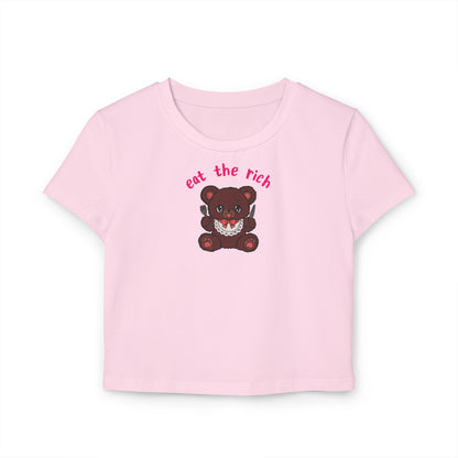 Teddy Bear x EAT THE RICH Cropped Tee