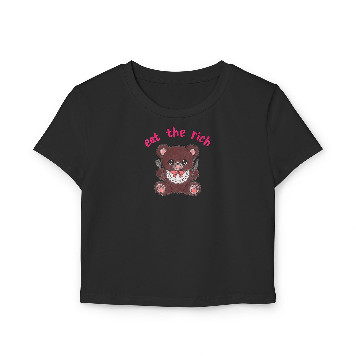 Teddy Bear x EAT THE RICH Cropped Tee