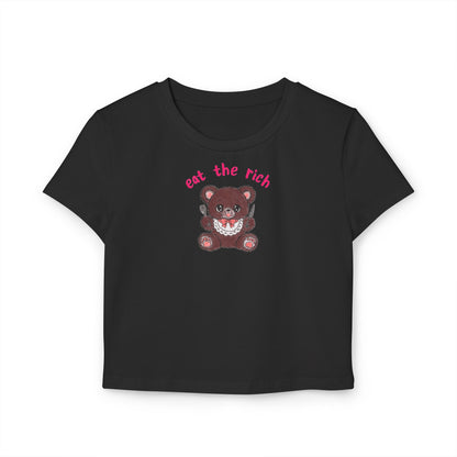 Teddy Bear x EAT THE RICH Cropped Tee