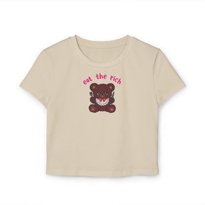 Teddy Bear x EAT THE RICH Cropped Tee