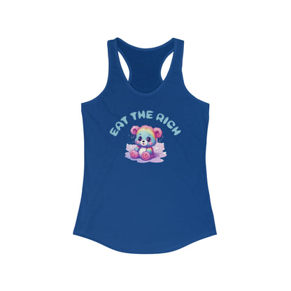 EAT THE RICH Racerback Tank, blue text