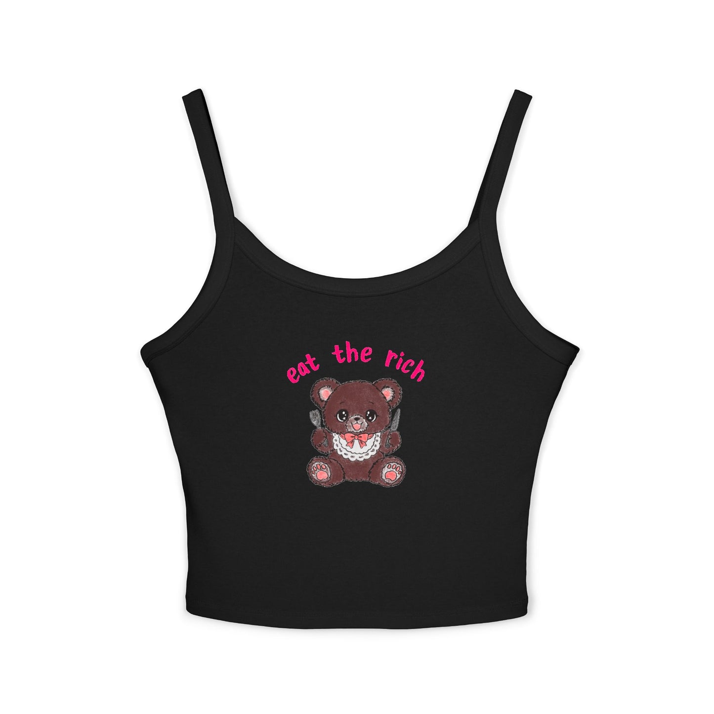 Teddy Bear x Eat the Rich Spaghetti Strap Tank Top