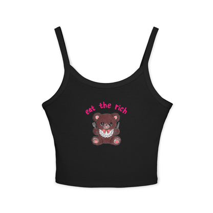 Teddy Bear x Eat the Rich Spaghetti Strap Tank Top