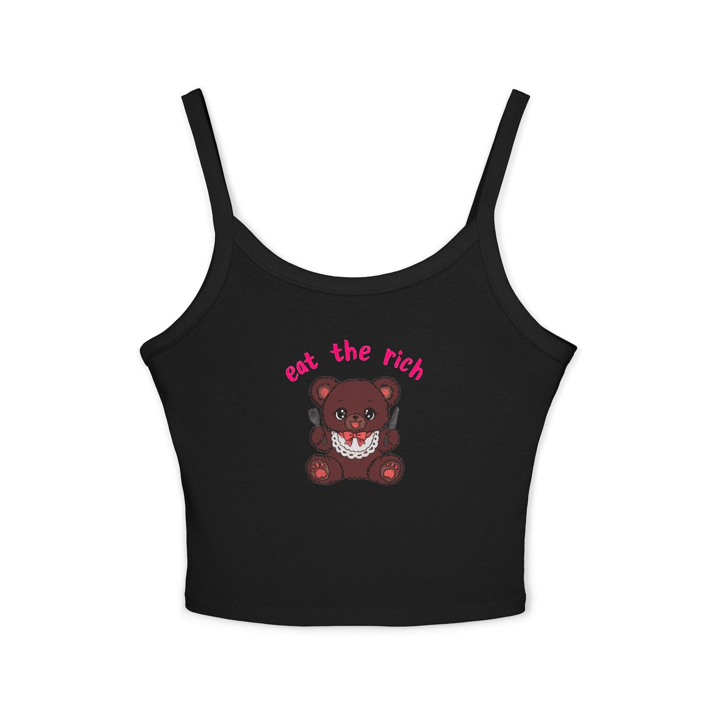 Teddy Bear x Eat the Rich Spaghetti Strap Tank Top