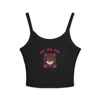 Teddy Bear x Eat the Rich Spaghetti Strap Tank Top