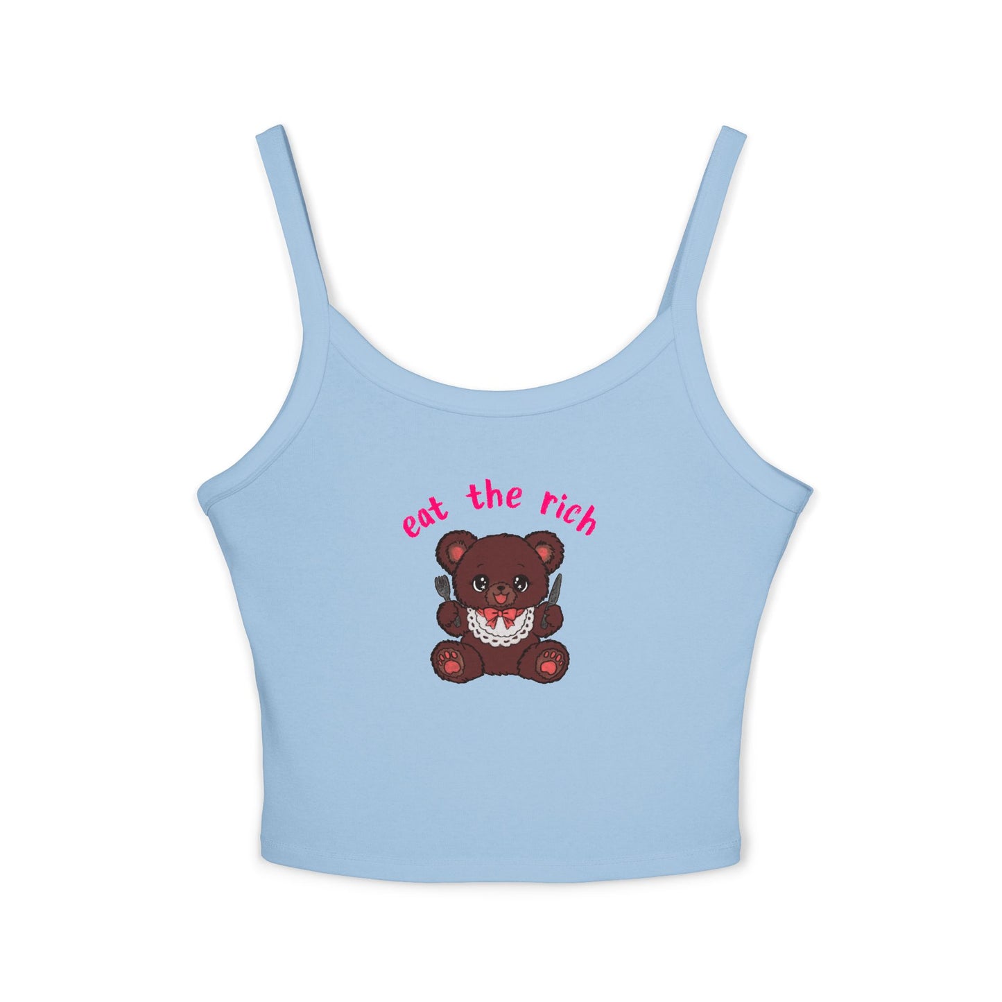 Teddy Bear x Eat the Rich Spaghetti Strap Tank Top