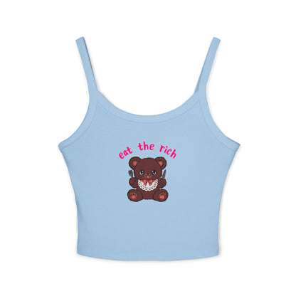 Teddy Bear x Eat the Rich Spaghetti Strap Tank Top
