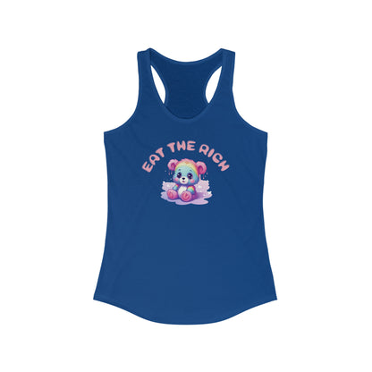 EAT THE RICH Racerback Tank, pink text