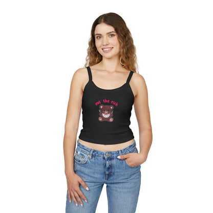 Teddy Bear x Eat the Rich Spaghetti Strap Tank Top